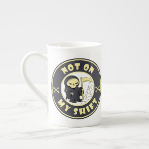 Taza De Porcelana No en mi cita de Halloween de Grim Reaper