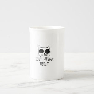 Taza De Porcelana no enfatizar el diseño de gatos motivacionales