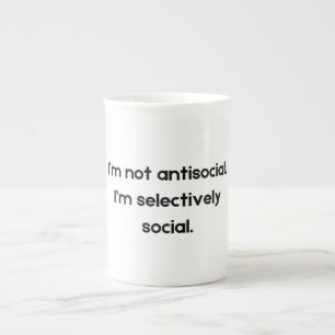 Taza De Porcelana No Soy Antisocial — Soy Selectivamente Social   Fu