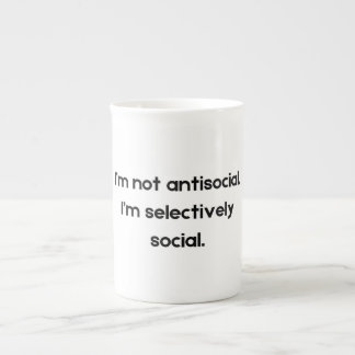 Taza De Porcelana No Soy Antisocial — Soy Selectivamente Social | Fu