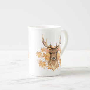 Taza De Porcelana Noble ciervo. Otoño