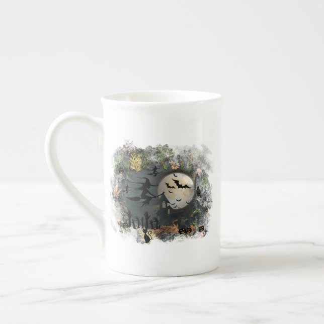 Taza De Porcelana Noche del Fiesta de las brujas (Izquierda)