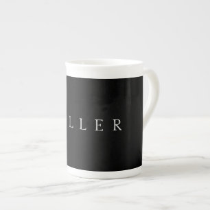 Taza De Porcelana Nombre clásico (o palabra)   Blanco y negro