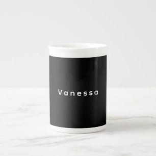 Taza De Porcelana Nombre clásico profesional personalizado negro