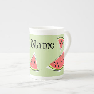Taza De Porcelana Nombre de las piezas verdes de la sandía