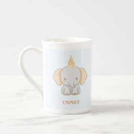 Taza De Porcelana Nombre de niños elefante lindo personalizado