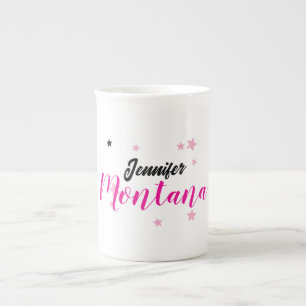 Taza De Porcelana Nombre minimalista moderno elegante profesional