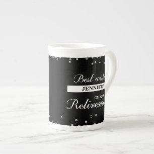 Taza De Porcelana Nombre personalizado, felicitaciones de jubilació