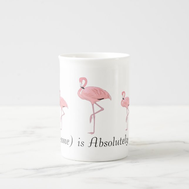Taza De Porcelana Nombre personalizado Flock of Pink Flamingos (Frente)