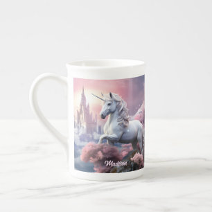 Taza De Porcelana Nombre personalizado lindo unicornio