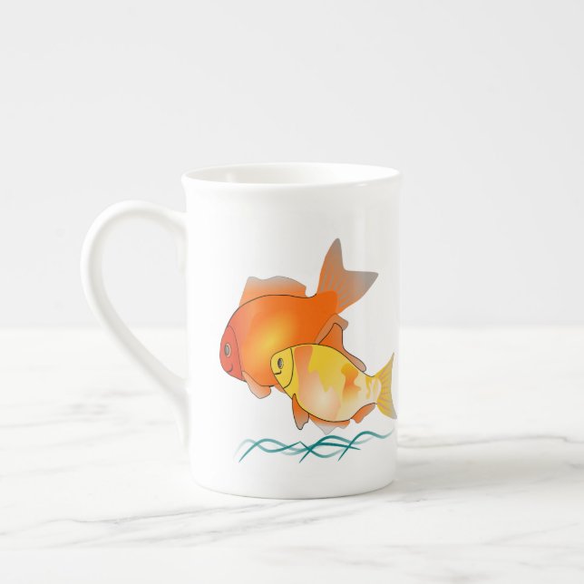 Taza De Porcelana Nombre personalizado personalizado Goldfish Coffee (Izquierda)