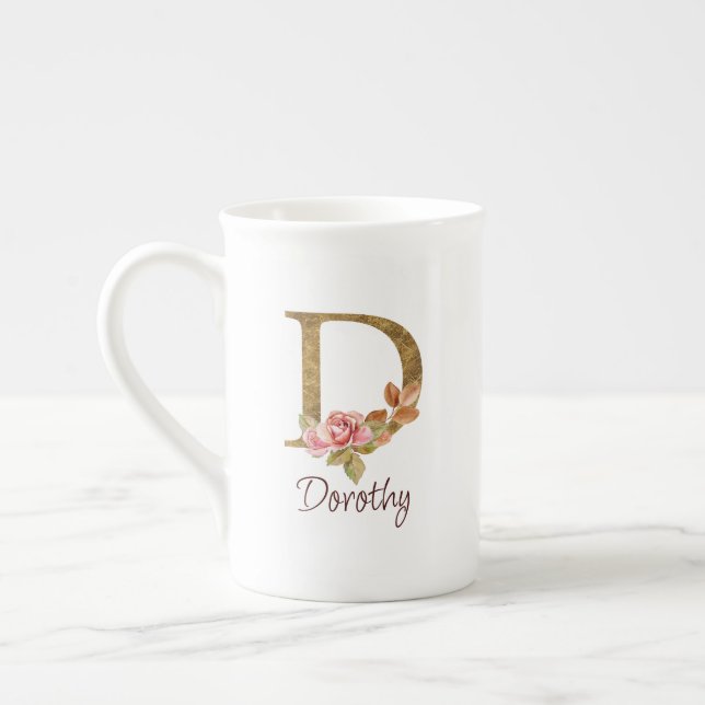 Taza De Porcelana Nombre personalizado Relieve metalizado dorado Rub (Izquierda)