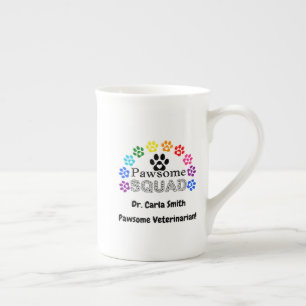 Taza De Porcelana Nombre personalizado veterinario de Pawsome -