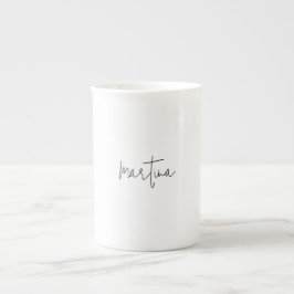 Taza De Porcelana Nombre propio Exclusivo Elegante Simple Caligrafía