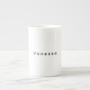 Taza De Porcelana Nombre simple clásico profesional personalizado
