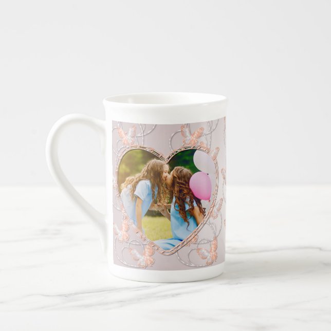 Taza De Porcelana Novia amiga de la familia fotográfica personalizad (Izquierda)