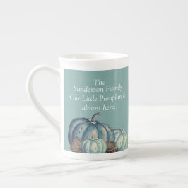 Taza De Porcelana Nuestra pequeña calabaza azul Baby Shower