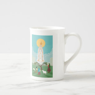 Taza De Porcelana Nuestra Señora de Fátima y los tres pastores