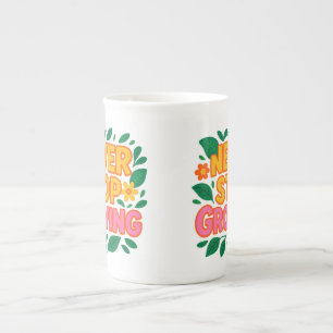 Taza De Porcelana Nunca dejes de crecer la peluca - Funky retro Moti