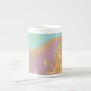 Taza De Porcelana Obra contemporánea original "The Lake"