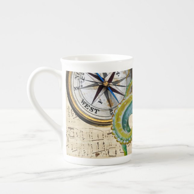 Taza De Porcelana Octopus Tentacles Compass Music (Izquierda)