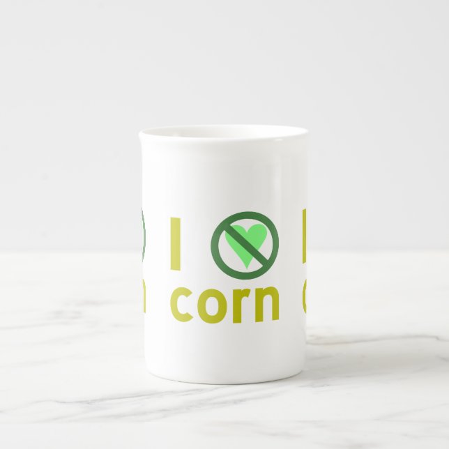 Taza De Porcelana Odio el maíz (Frente)