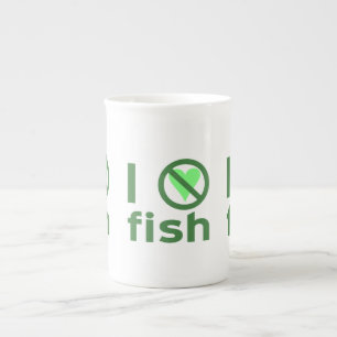 Taza De Porcelana Odio el pescado