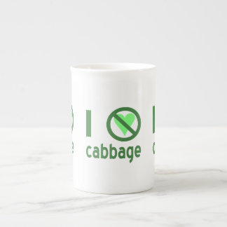 Taza De Porcelana Odio el texto verde de la col