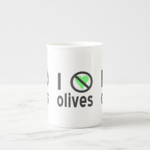 Taza De Porcelana Odio las aceitunas No amor