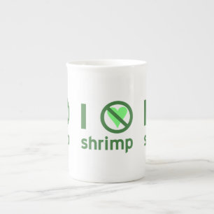 Taza De Porcelana Odio los camarones No amor