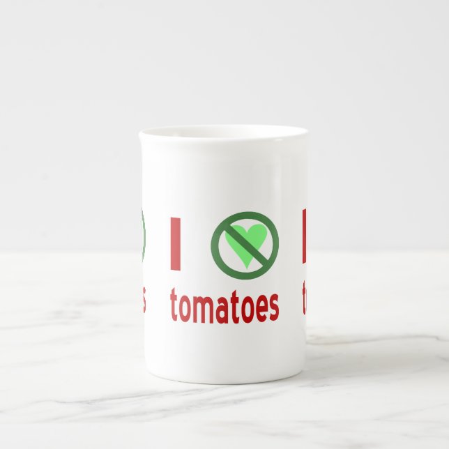 Taza De Porcelana Odio los tomates (Frente)