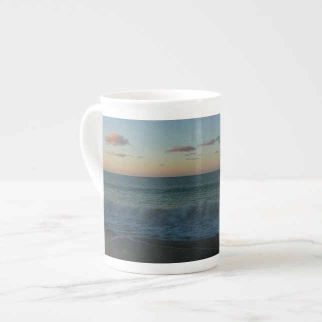 Taza De Porcelana Olas estrelladas en el paisaje de Sunset Beach (Izquierda)