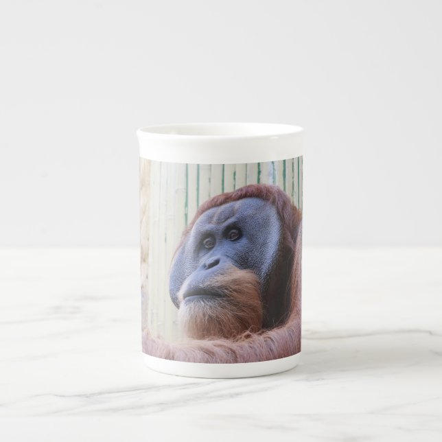 Taza De Porcelana Orangután sentado (Frente)