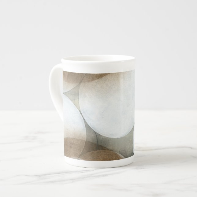 Taza De Porcelana Orbes blancas y círculos marrones (Izquierda)