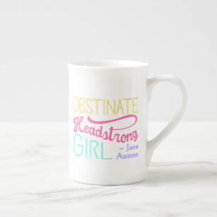 Taza De Porcelana Orgullo y Prejuicio Cita II - Colores Brillantes