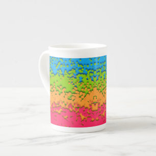 Taza De Porcelana Orgulloso Panromántico Retro Groovy Burbujeante Tr
