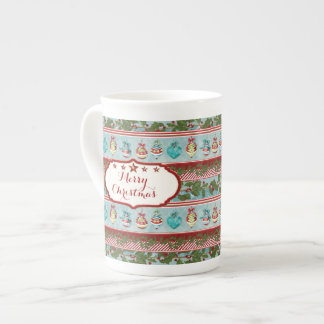 Taza De Porcelana Ornamentos navideños de acuarela de mano Holly Str