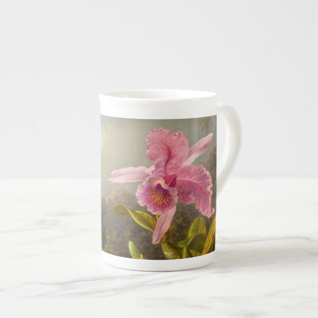 Taza De Porcelana Orquídea con dos Hummingbirds Heade (Derecha)
