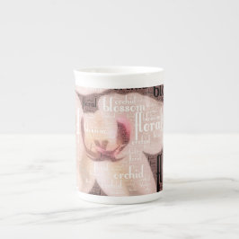 Taza De Porcelana Orquídea Floral Blossom Word Cloud