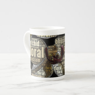 Taza De Porcelana Orquídea, floral, flor, tipografía empotrada