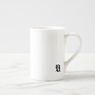 Taza de porcelana ósea Arte abstracto Océano azul
