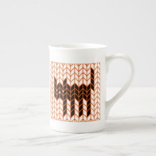 Taza de porcelana ósea BLACK CAT KNIT