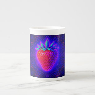 Taza de porcelana ósea con aspecto vívido de Fresa