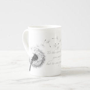 Taza de porcelana ósea con inspiración de diente d