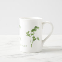 Taza de porcelana ósea con PEREJIL FRESCO