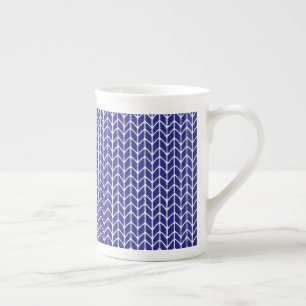 Taza de porcelana ósea de punto azul real