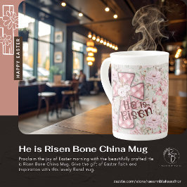 Taza de porcelana ósea Él ha Resucitado
