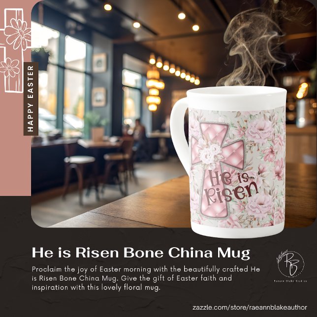 Taza de porcelana ósea Él ha Resucitado (Subido por el creador)