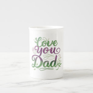 Taza de porcelana ósea especial "Te quiero, papá"