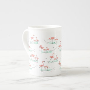 Taza de porcelana ósea Flamingo Ocean Multi